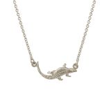 Alex Monroe Sterling Silver In-Line Crocodile Necklace
