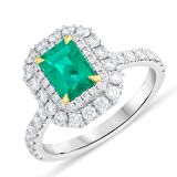 Weir Collection Platinum Diamond & Emerald Dress Ring