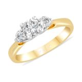 Yellow Gold 0.80ct F VS Round Brilliant Cut Diamond Ring