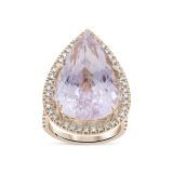 18K Rose Gold, Kunzite & Diamond Dress Ring