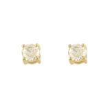 N9NE 9K Yellow Gold CZ Stud Earrings.