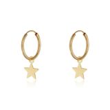 N9ne 9K Yellow Gold Hoop Earring with Star Drop
