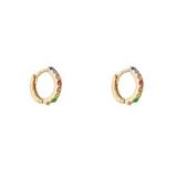 9k Yellow Gold Rainbow Huggie Earrings