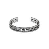 G-Cube Aged Sterling Silver Bangle