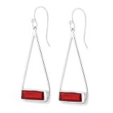 Silver Manhattan Garnet Swing Drop Earrings