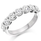 Platinum 1.50ct F/G VS Round Brilliant Cut Diamond Line Band