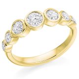 Yellow Gold 1.10ct F VS Round Brilliant Cut Diamond Line Band