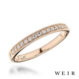 18k Rose Gold Round Brilliant Cut 0.15ct Bridal Ring