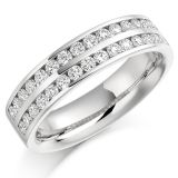 Platinum 0.75ct F/G  Round Brilliant Cut Diamond Half Eternity Band