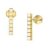 Ice Cube 18k Yellow Gold Dropper Stud Earrings