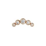 N9NE Yellow Gold CZ Garland Stud Earring