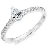Platinum 0.50ct D VS1 Pear Cut Diamond Engagement Ring