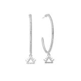 Fire Sterling Silver Large Hoop Earrings