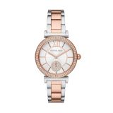 Abbey 36mm, White Dial, Quartz Movement, Stainless Steel & Rose Gold PVD Crystal Pave Watch