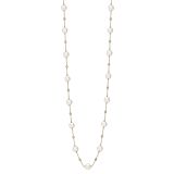 18ct yellow gold Akoya pearl and diamond chain necklace