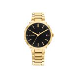 Zoey Ladies 34mm, Black Dial Quartz Gold Plated Watch