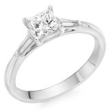 Platinum 1.21ct E VS2 Princess Cut Diamond Engagement Ring
