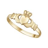 Solvar 9ct Yellow Gold Mini Claddagh Ring Size 5.5