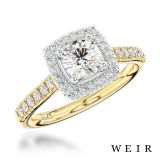 18K Yellow Gold/Platinum Round Brilliant Cut 0.83ct Diamond Engagement Ring