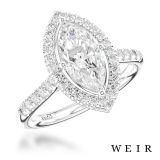 Platinum Marquise Cut 1.34ct Diamond Engagement Ring