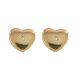 N9ne Sterling Silver Yellow Heart CZ Centre Earrings