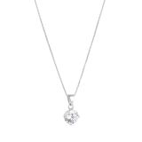 Sterling Silver Pendant with CZ Claw Set Solitaire 8mm