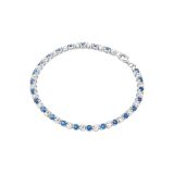 N9ne Stainless Steel Blue CZ Claw Set Tennis Style Bracelet