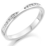 White Gold 0.18ct F/G VS Round Brilliant Cut Diamond Twist Line Band
