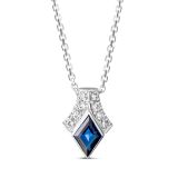 18k White Gold 1.23ct Sapphire Pendant Necklace