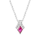 18k White Gold, Ruby and Diamond Pendant