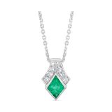 Weir Collection 18k Emerald and Diamond Pendant