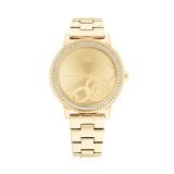Maya Ladies 34mm Champagne Dial Quartz Movement Gold Plated Stainless Steel Bracelet Watch