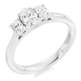 Platinum 0.81ct F VS1 Oval Cut Diamond Engagement Ring
