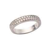 Platinun Eternity Double Row Diamond Band - Total diamond weight - .40cts - Size M