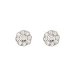 Sterling Silver 7mm Rubover Cubic Zirconia Flower Stud Earrings