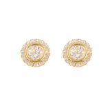 9k Yellow Gold Cubic Zirconia with Rim Stud Earrings
