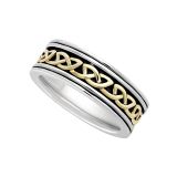 Sterling Silver & 10ct Yellow Gold Celtic Knot Ring