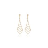 O'Dwyer Chevron Rose Gold Diamond Large Earrings