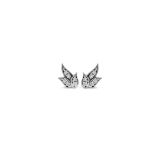 18k White Gold Leaf Studs