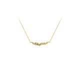 Leaf pave pendant - 18'' trace chain