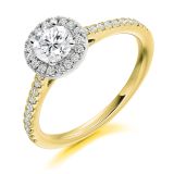 Yellow Gold/Platinum 0.85ct F VS1 Round Brilliant Cut Diamond Engagement Ring