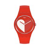 Valentine's Day HALF <3 WHITE 41mm, Round Red Dial, Quartz, Red Case, Red Strap Watch