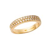 18k yellow gold Eternity Double Row Diamond Band
