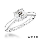 Platinum round brilliant cut diamond engagement ring