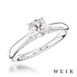 Platinum round brilliant cut diamond engagement ring