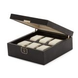Photo of the WOLF 1834 Palermo 6 Piece Watch Box in black, designed for stylish and secure watch storage 213802