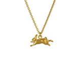 Alex Monroe Gold Plated Leaping Rabbit Necklace