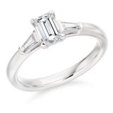 Platinum 0.67ct D VS1  Emerald Cut Diamond Engagement Ring