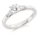 Platinum 0.66ct G VS1 Round Brilliant Cut Diamond Engagement Ring
