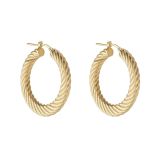 N9ne Sterling Silver Yellow Large Croissant Hoop Earrings